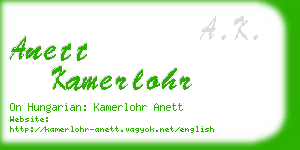 anett kamerlohr business card